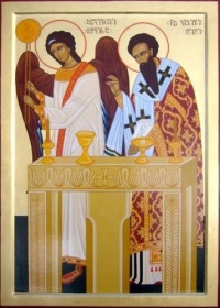 икона Василий Великий и ангел